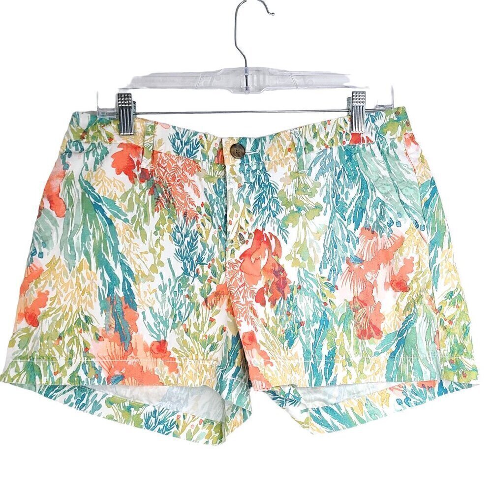 Old Navy The Riviera Spring Floral Yellow Green Orange Watercolor Shorts
